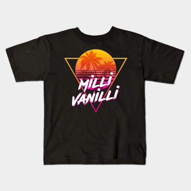 Milli Vanilli - Proud Name Retro 80s Sunset Aesthetic Design Kids T-Shirt by DorothyMayerz Base